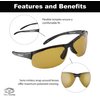 Flying Fisherman Maverick Polarized Sunglasses with AcuTint UV Blocker for Fishing and Outdoor Sports, Matte Black Frames/Yellow-amber Lenses