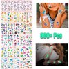 Temporary Tattoos For Kids, 300+ Mixed Styles Tattoos Stickers Set For Girls And Boys,Mermaid/Dinosaur/Space, Glow Party Supplies Goody Bag Stuffers
