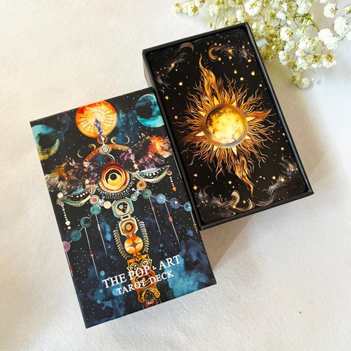 Jrskvaro The Pop-Art Tarot Cards for Beginners, 78 Classic Tarot Cards with Meanings on Them, Tarot Cards with Guide Book