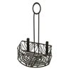 American Metalcraft CRL86 Wrought Iron Semi-Round Condiment Caddy w/Leaf Design