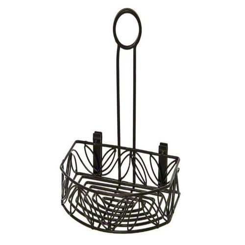 American Metalcraft CRL86 Wrought Iron Semi-Round Condiment Caddy w/Leaf Design