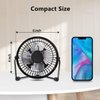 Zuvas Desk Fan Quiet Small USB Fan 360° Rotation Portable Table Fan 2 Speed Mini Personal Fan Air Cooling Electric Fan for Home Office Bedroom Travel Camping, 4 inch Black