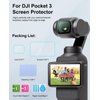 PULUZ 9H 2.5D HD Tempered Glass Lens Protector + Tempered Glass LCD Display Film for DJI OSMO Pocket 3 Used for Camera Lenses and Screen Protection (Transparent)