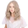 WAVELNM Blonde Wigs for Kids Child Short Dirty Blonde Curly Wavy Wig Girls Ash Blonde Side Part Bob Wigs Synthetic Wig with Wig Cap