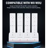 Battery Charger Set for Wii Wiiu Remote Controller, 4Pack Rechargeable Wii Battery Replacements + Wii Remote Charger Station Dock with 4 Charging Ports + USB Cord (NOT Include Controller)