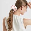 12 Pcs Strawberry Hair Scrunchies Cute Printing Elastic Hair Bands Hair Ties Scrunchy Ponytail Holder Hair Accessories for Women Girls