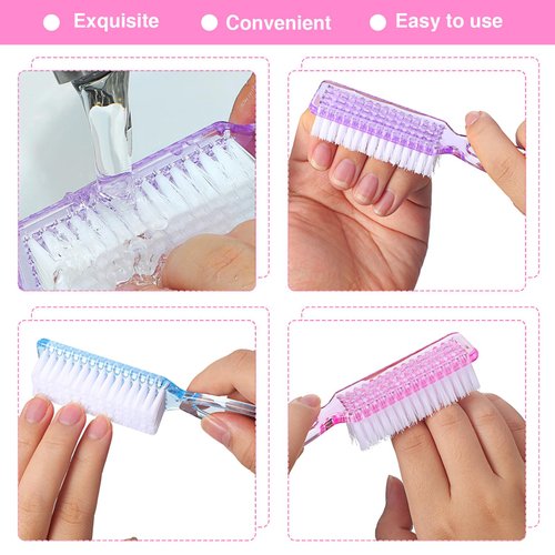 15 Pieces Nail Brush for Cleaning Fingernails Nail Scrub Manicure Brush Handle Grip Cleaning Brushes Pedicure Brush for Toes and Nails Cleaning, 5 Colors(Fresh Colors)