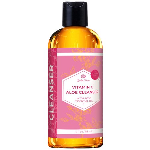 Leven Rose Vitamin C Cleanser 4 oz – Facial Cleanser for Women & Men with Argan Oil, Vitamin E, Rose Water, Aloe – Foam Face Cleanser and Face Moisturizer for All Skin Types