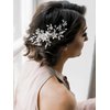 SWEETV Handmade Wedding Hair Comb,Pearl Flower Bridal Hair Clip Hair Accessories for Women Wedding