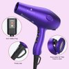 Wazor 3rd Generation Lightweight Low Noise Hair Dryer,(1875W Tourmaline Ceramic Negative Ionic Blow Dryer 2 Speed 3 Heat Settings Cool Shot with Diffuser Concentrator(Purple)