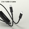 ACACIA USB C to USB C Cable, 2 in 1 USB C Cable Made of Ultra Soft Silicone, Lightning Cable 6.5ft, 60W C to C Type Fast Charging Cable, Tent Accessories 1 Pack
