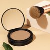 FOCALLURE Flawless Pressed Powder, Control Shine & Smooth Complexion, Pressed Setting Powder Foundation Makeup, Portable Face Powder Compact, Long-Lasting Matte Finish, Nude