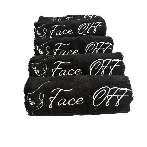 Timeless Glam Makeup (Face OFF) Wash Cloth - (Pack of 5) 100% Cotton Extra Soft Quick for Face Towel Washcloths Make Up, 32 x 32 cm