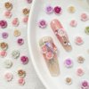100pcs 3D Flower Nail Charms Rose Flowers Nail Art Charms Camellia Flower Charms for Nails Design Carved Floral Resin Charms Cute Nail Jewels for Nail Art Supplies Flower Nails Charms Nail Decorations