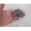 Medium blue or smoke gray crystal metal hair claw clip bridal clip (Primary color: Gray)