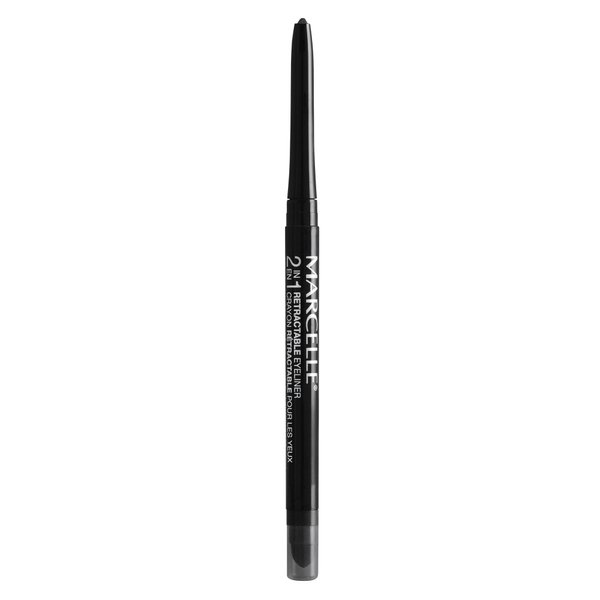Marcelle 2-in-1 Retractable Eyeliner, Black, Waterproof, Easy-To-Smudge, Smokey Eye, Long-Lasting 12h, Fragrance-Free, Hypoallergenic, Cruelty-Free, 0.31 g