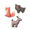 Fringe Studio "FOREST FRIENDS Canvas Dog Toy, Mini Toy Set of 3, PetShop Collection (521020)