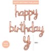 BEISHIDA Rose Gold Happy Birthday Balloons Banner 16 Inch Mylar Foil Birthday Letters Balloons Sign Reusable Material for Birthday Decorations Baby Shower Party Supplies