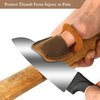 Toprank Leather Thumb Guard for Wood Carving - Premium Full Grain Leather Finger Protector, Handmade Carpenter Carving Kit Accessory (Tan)