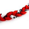 MapofBeauty 18" Sport Style Two Colors Fashion Three Braided Rope Tornado Necklace (Red/White/Black)