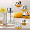 2 Pcs 6 Oz/ 180 ml Clear Pump Dispenser Bottle with Metal Flip Cover Glass Nail Polish Remover Push Down Dispenser Bottle Refillable Push Down Pump Dispenser Press Container for Makeup Remover