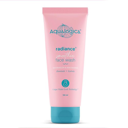 Aqualogica Radiance+ Smoothie Face Wash | Controls Excess Oil with Watermelon | Niacinamide Helps Reduce Spots | Hydrates & Illuminates All Skin Types | 3.38 Fl Oz/100ml