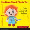 Chucky 9" Plush Toy for Dogs with Flattie Body| Medium Sized Squeaky Dog Toy, Dog Chew Toy with Squeaker | Horror Movie Toys for All Dogs, Official Dog Toy Product of Universal Chucky