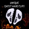 2pcs Halloween Hair Claw Clip Big Mask Ghost Face Clips Hairpin Funny Ponytail Clip Scream Grimaces Scary Styling Shark Clip Hair Accessories Halloween Styling