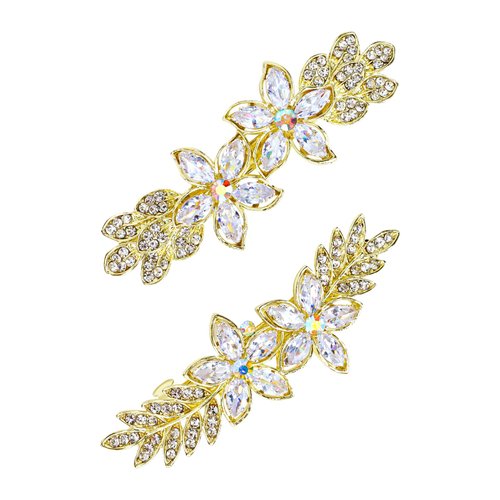 AMCAMI 2 PCS Rhinestone Hair Clips Hair Barrettes for Women Diamond Hair Claw Clips Bridal Hair Accessories Barrettes for Fine Hair Silver Hair Accessories Barrettes for Thick Hair Rhinestone