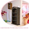 Zerodeko 1PC Dollhouse Bookshelves, Mini Wooden Bookshelf Doll House, Miniature Furniture Mini Display Case, Dollhouse DIY Decor Accessories