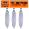 Pre Stretched Braiding Hair 26 Inch Gray Braiding Hair Extensions Hot Water Setting Crochet Box Braids Hair (26 Inch (Pack of 3), Silver Grey)
