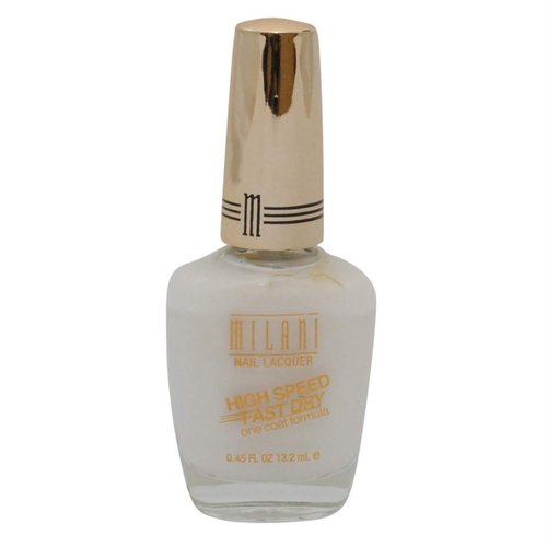 MILANI HIGH SPEED FAST DRY NAIL LACQUER #22 WHITE ON THE STOP