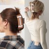 Hapdoo Football Hair Clips, Leather Square Hair Clips Party Accessories for Game Day, 4” Western Hair Clips Set Country Stuff Gifts for Women Girls