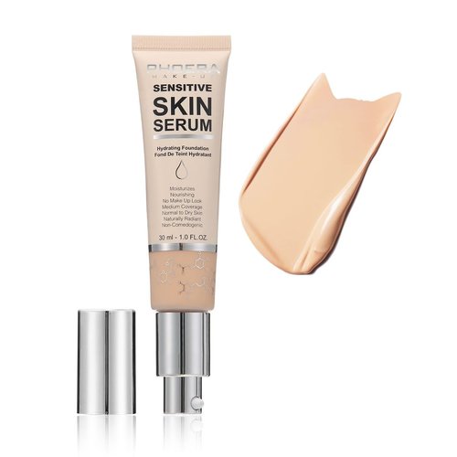 PHOERA Hydrating Serum Foundation,Flawless Full Coverage and Hypoallergenic Makeup Base Foundatio...