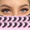 FANXITON Wispy False Eyelashes Natural Look Short Mink Lashes Fluffy Curly 3D Faux Mink Eyelashes 7 Pairs Pack