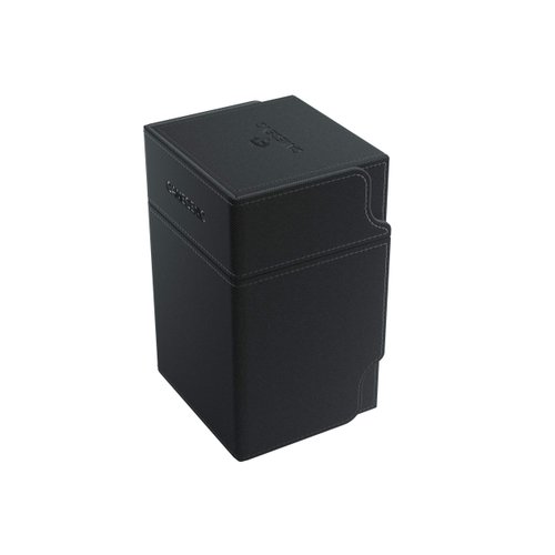 Gamegenic Watchtower 100+ Convertible Deck Box | Card Storage Box with Accessories Drawer and Card Holder | Holds 100 Double-Sleeved Cards and Accessories | Nexofyber | Black Color | Made