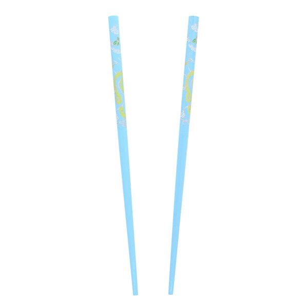 Set of Wooden Hair Sticks With Chinese Dragon Chopsticks Light Blue