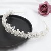 Oriamour Bridal Headband Crystal Tiara for Women Pearl Wedding Headpieces for Bride Hair Accessories for Prom Birthday Party