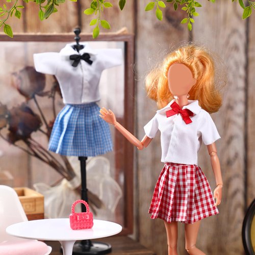 Bencailor 8 Pieces Christmas Winter Doll Clothes 11.5 Inch Elf Doll Accessories Cotton Sweaters Denim Pant Outfit Clothing(Cute)