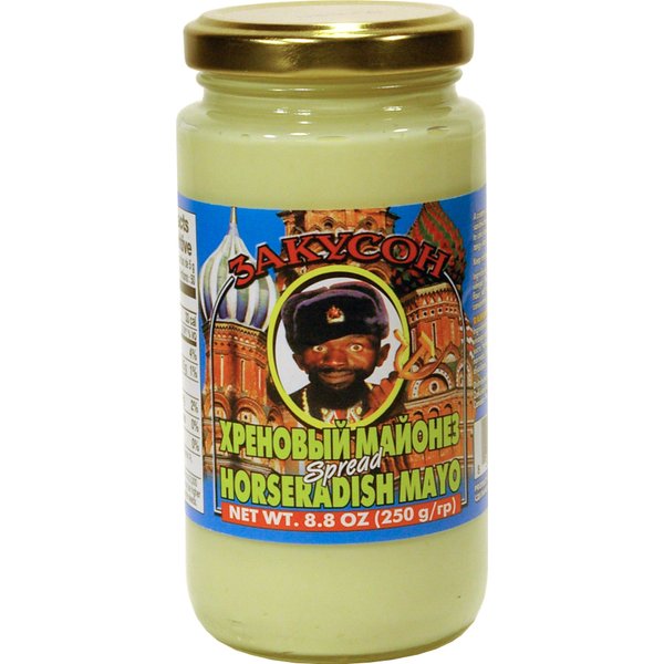 "HORSERADISH MAYONNAISE" (Sauces) "CANADA", Mayo Mixed with Horseradish Packaged in Glass Jar, 250g. "Zakuson"