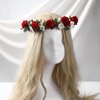 KorViSHOW Rose Hair Flower Crown - Girl Flower Crown Decoration Rose Celebration Round Flower Head Bride Bride Bride Wedding Renaissance Festival Party Birthday Ball Photo Accessories