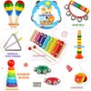LOOIKOOS Toddler Musical Instruments,Wooden Percussion Instruments for Baby Kids Preschool Educational Musical Toys Set Boys and Girls with Carrying Bag