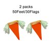 LyButty 100 Feet Orange Pennant Banners Flags String Hanging Triangle Bunting Flags,Party Decorations for Grand Opening,Kids Birthday,Carnival,60 PCS