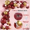 167Pcs Happy Birthday Decorations for Women Girls Burgundy Balloon Arch Kit with Maroon Rose Gold Balloons Backdrop Tablecloth Cupcake Toppers Butterfly Sticker Floral Burgundy Birthday Party Supplies