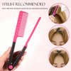 Kootinn Hair Straightening Comb Set - 2-Pack Flat Iron Comb for Beautiful Tresses, Hair Straightener Comb with Firm Grip, Ideal for Knotty Hair, Styling Comb, Pink