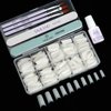 SAVILAND Acrylic Nail Tips with Glue: Half Cover False Nail Tips 10 Sizes for Acrylic Nails Professional French Tips and Acrylic Nail Brush 8/10/14 Fast-Dry Nail Glue & Acrylic Nail Stater Kit Natural