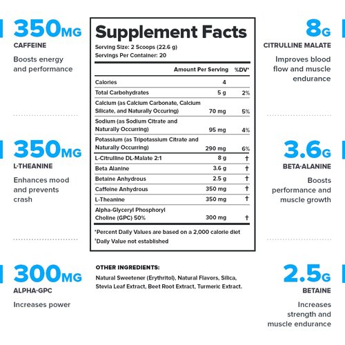 LEGION Pulse Pre Workout Supplement - All Natural Nitric Oxide Preworkout Drink to Boost Energy, Creatine Free, Naturally Sweetened, Beta Alanine, Citrulline, Alpha GPC (Watermelon)