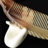 EXCEART Ox Horn Hair Comb, Fine Tooth Comb, Fish Shape, Anti Static, Portable Comb Without Handle, Hair Loss for Woman and Men's Shower Comb, Natural Hair Comb