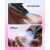 Wavytalk Hair Dryer with Diffuser, Foldable Hair Blow Dryer, 1600W Lightweight Diffuser Hair Dryer for Curly Hair, Black