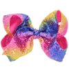 Rainbow Sequin Hair Bows (8 Inches): Glitter Alligator Clips and Pins for Girls, Toddlers, Women - Perfect for Pride and Festivities